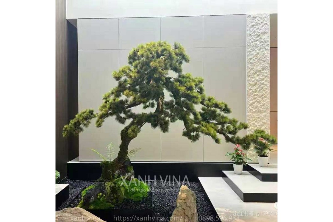 tiểu cảnh cây tùng giả